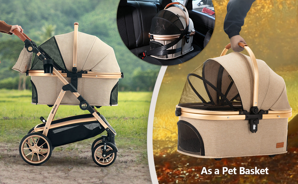 Lightweight Foldable Pet Cat Stroller Dog Carrier Luxury Large Stroller for  Dogs Portable Outdoor Travel Pet Bed Transport Bag - AliExpress